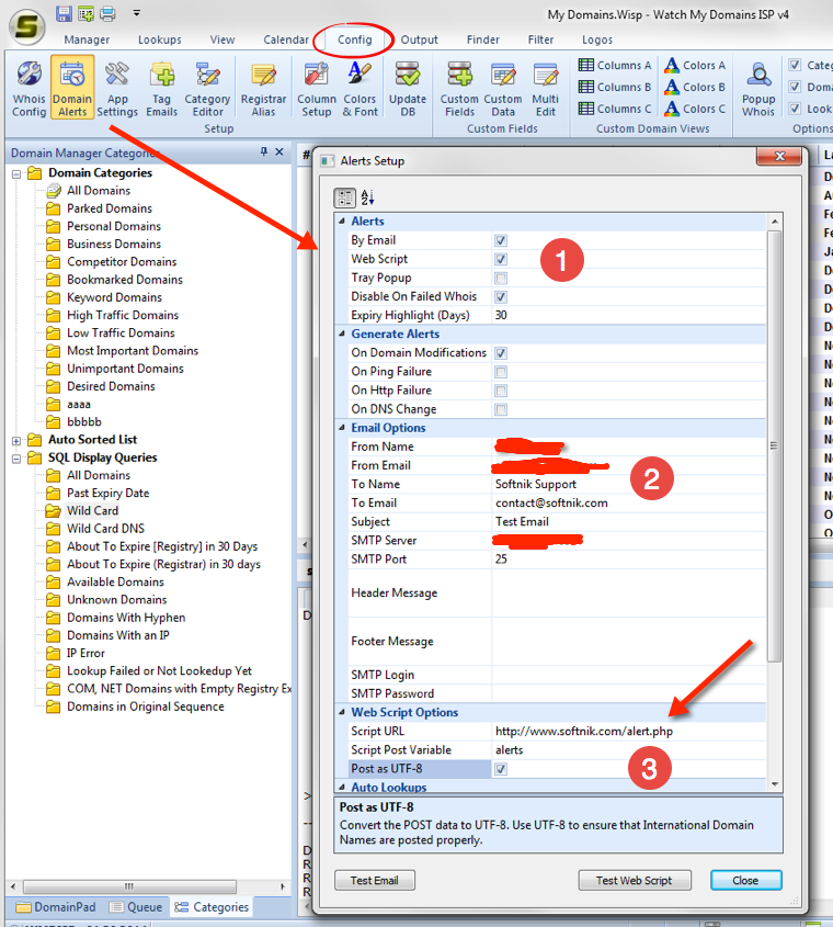 Domain Alerts Setup