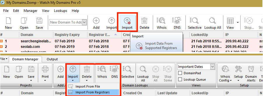 Import Domain Names from Registrar