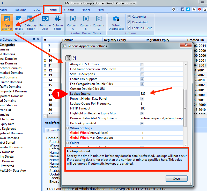 Whois Refresh Interval Settings