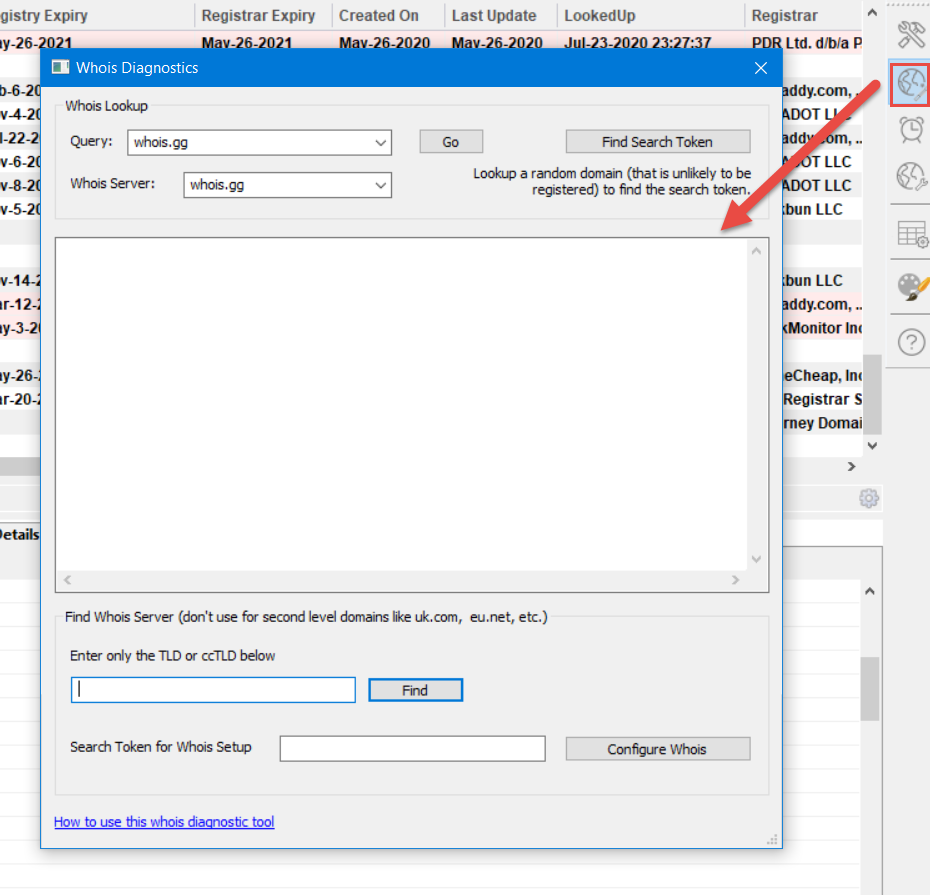 Using the Diagnostic Port 43 Whois Tool