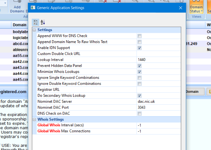 DAC Lookup in Domain Name Analyzer pro