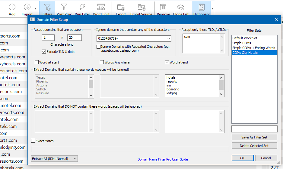 Filtering Domain Names