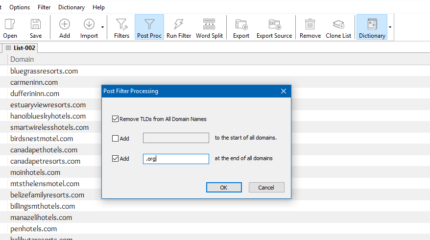 Post Filter Processing