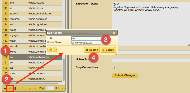 Change Whois Server for any TLD