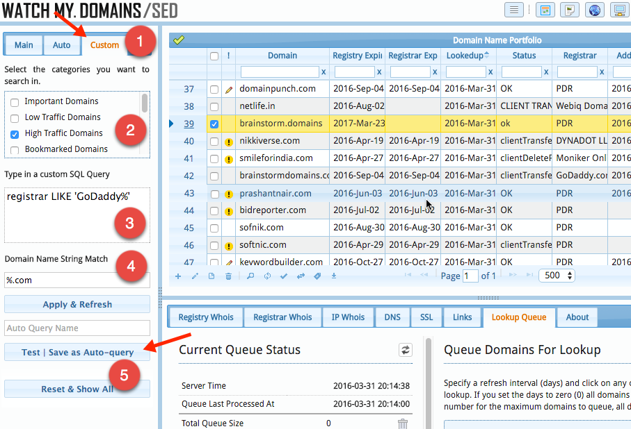 Custom Query to Domain Display Filters