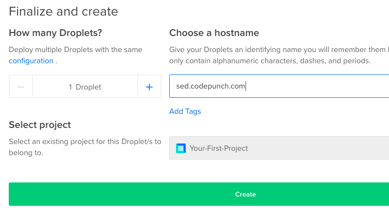 DigitalOcean Droplet Creation