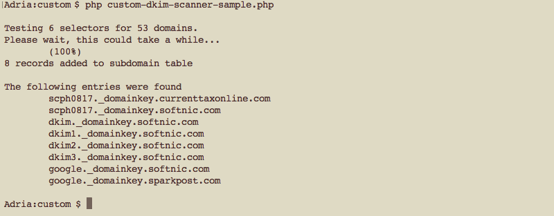 DKIM / TXT Scanner for Watch My Domains SED