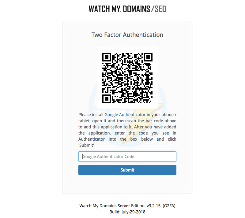 Add Watch My Domains SED to Authenticator