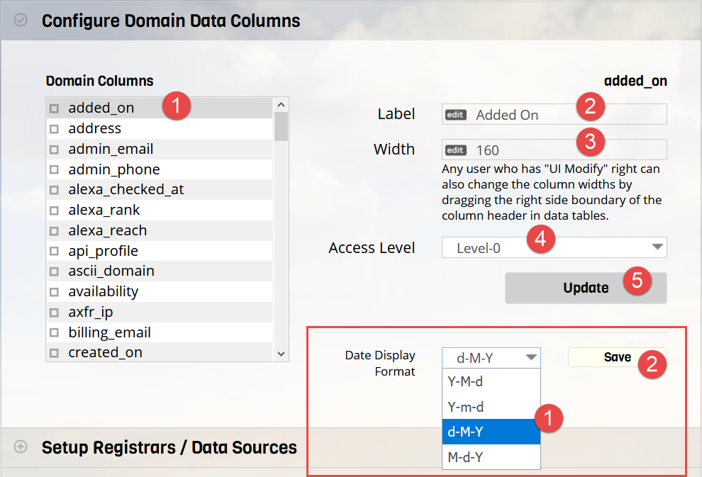 Configure Data Columns