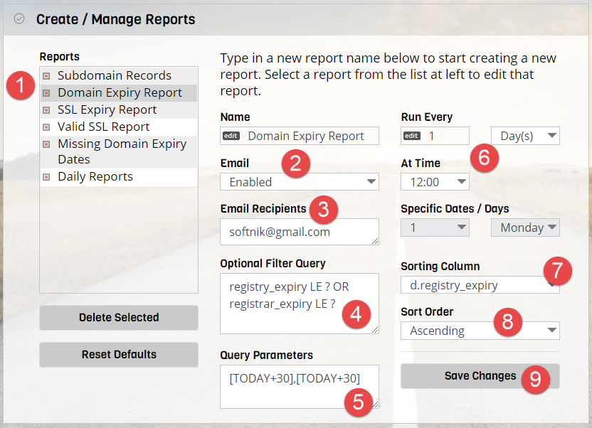 Configure Reports