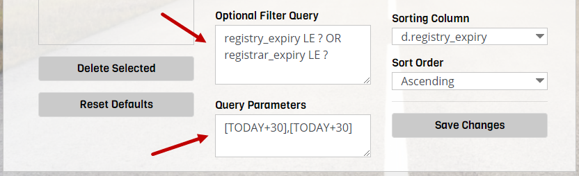 SQL query filter