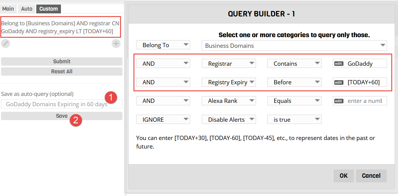 Save Custom Query as an Auto Query