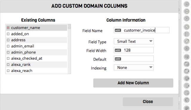 Custom Data Columns