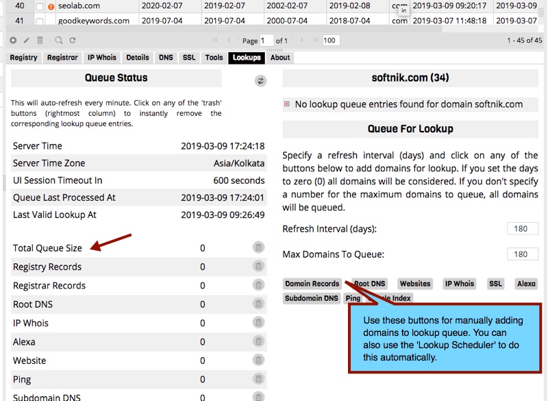 Lookup Queue Status