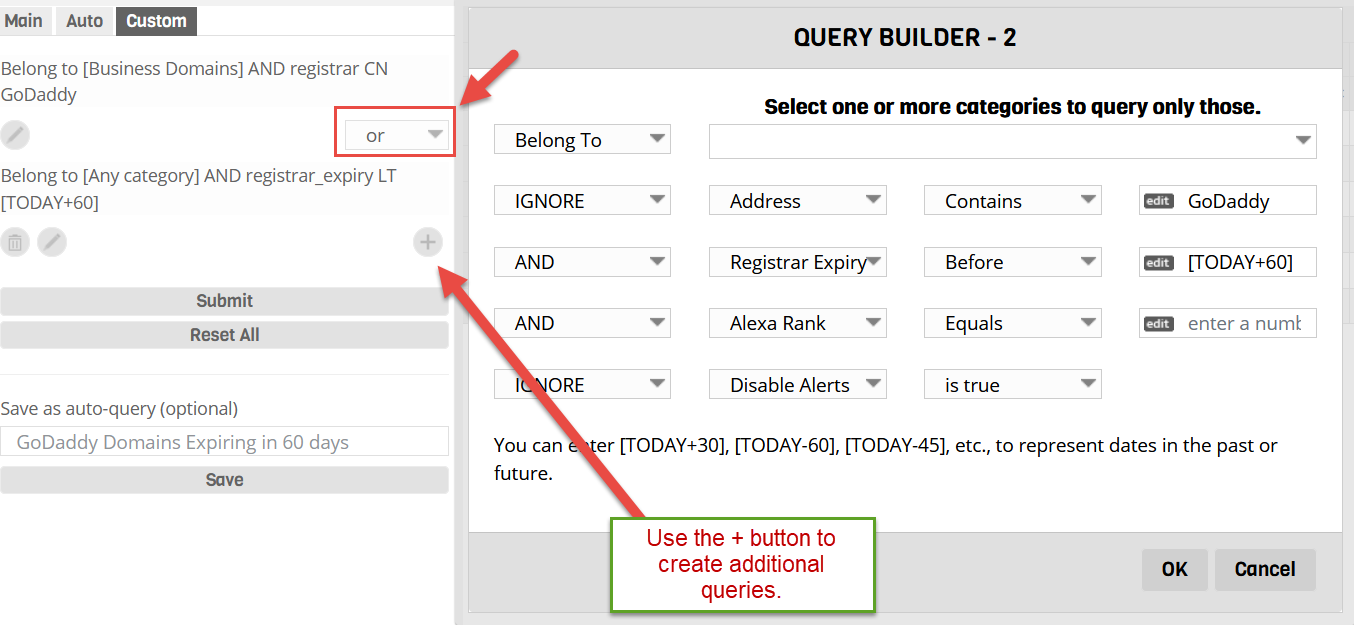 Two custom queries merged