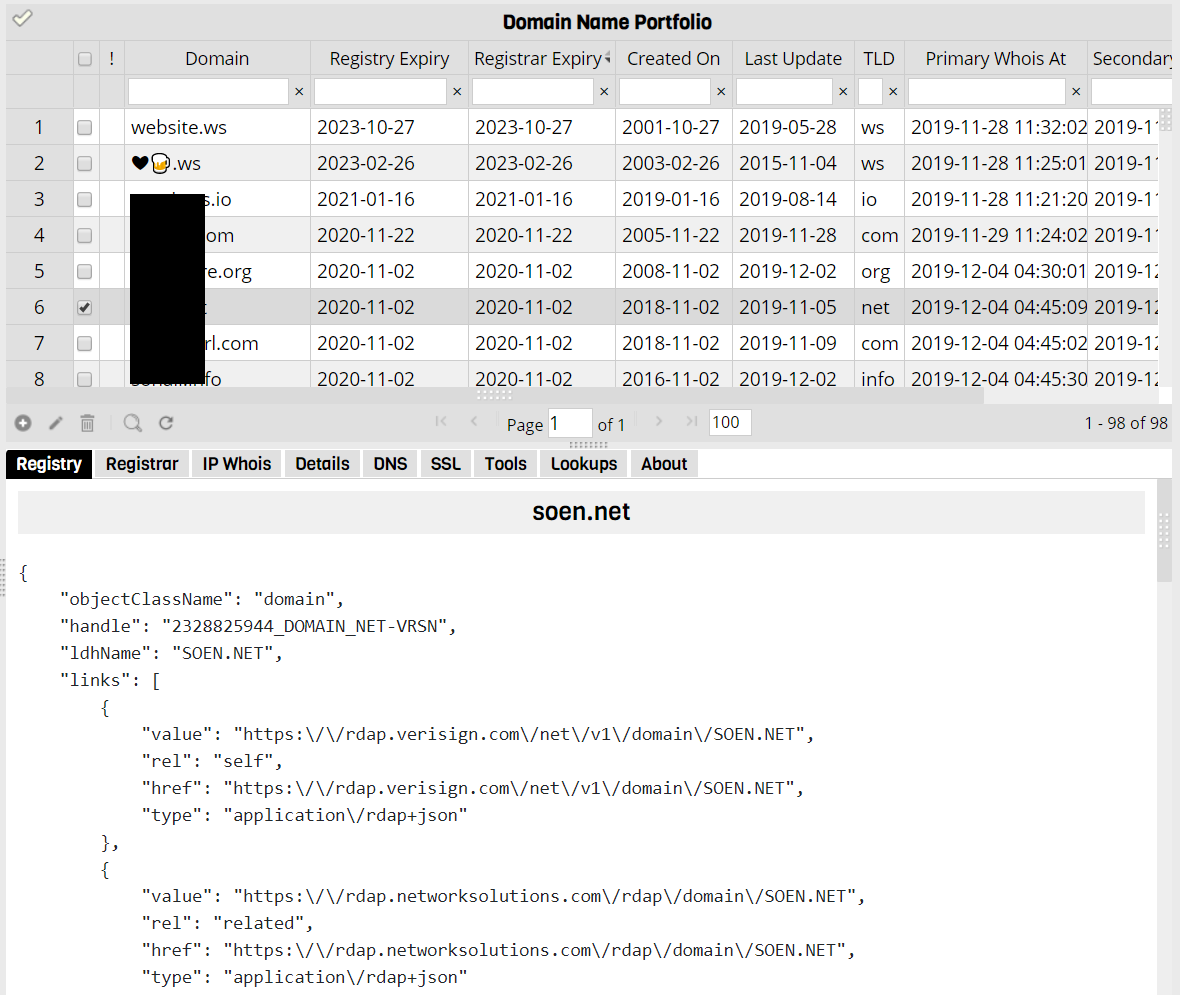 RDAP Sample Output