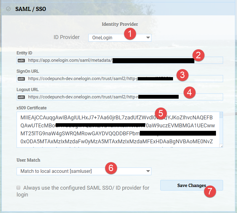 SAML / SSO using OneLogin