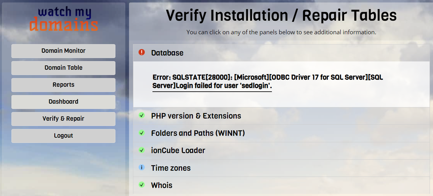 Verify SED Installation