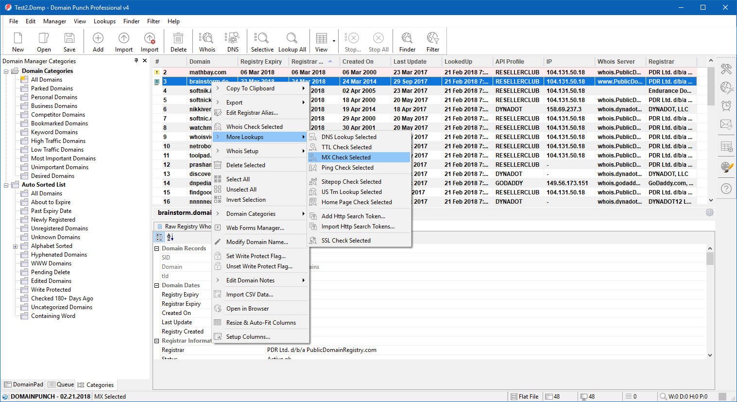 Domain name search tool (Whois) for Windows