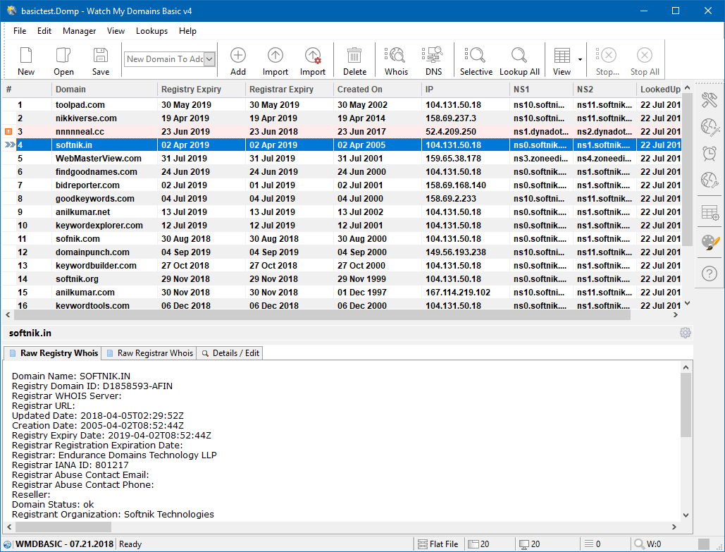 Watch My Domains for Windows Screen