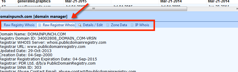 Separate Raw Data Tabs for Whois