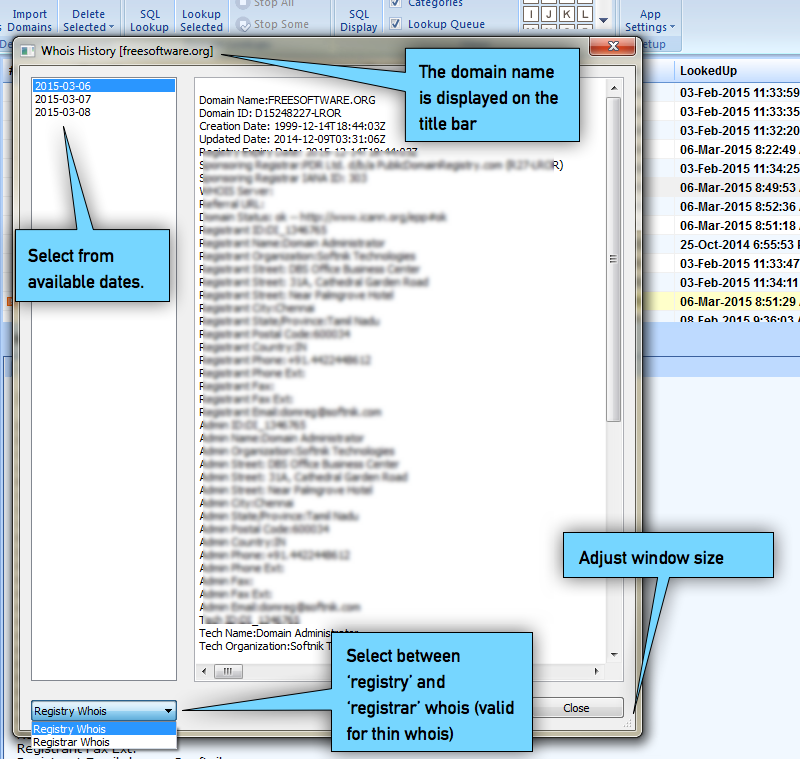 Watch My Domains ISP: Whois History