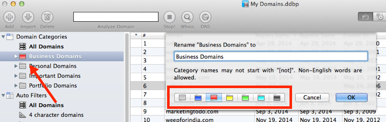 Rename Domain Categories