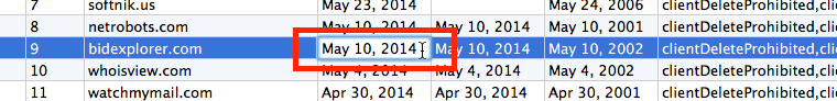 Domain Date Editing in Mac Version