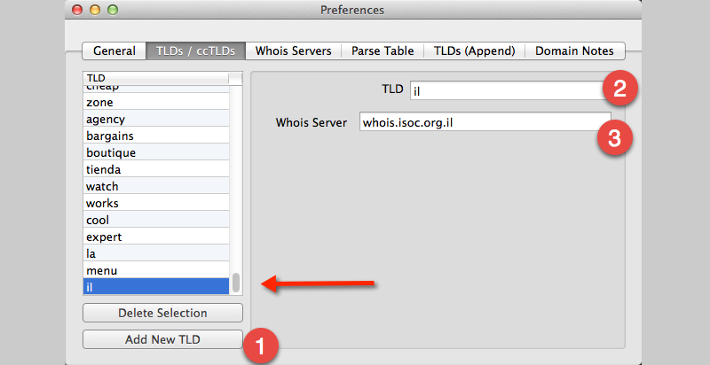 IL TLD and Whois Server