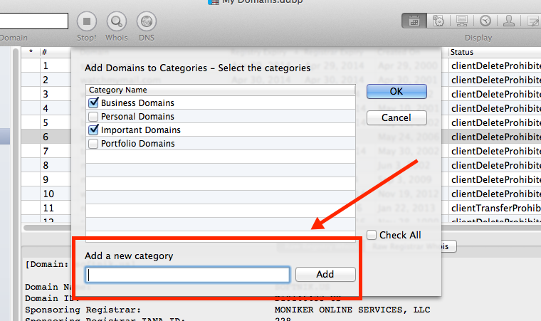 Manage Domain Categories