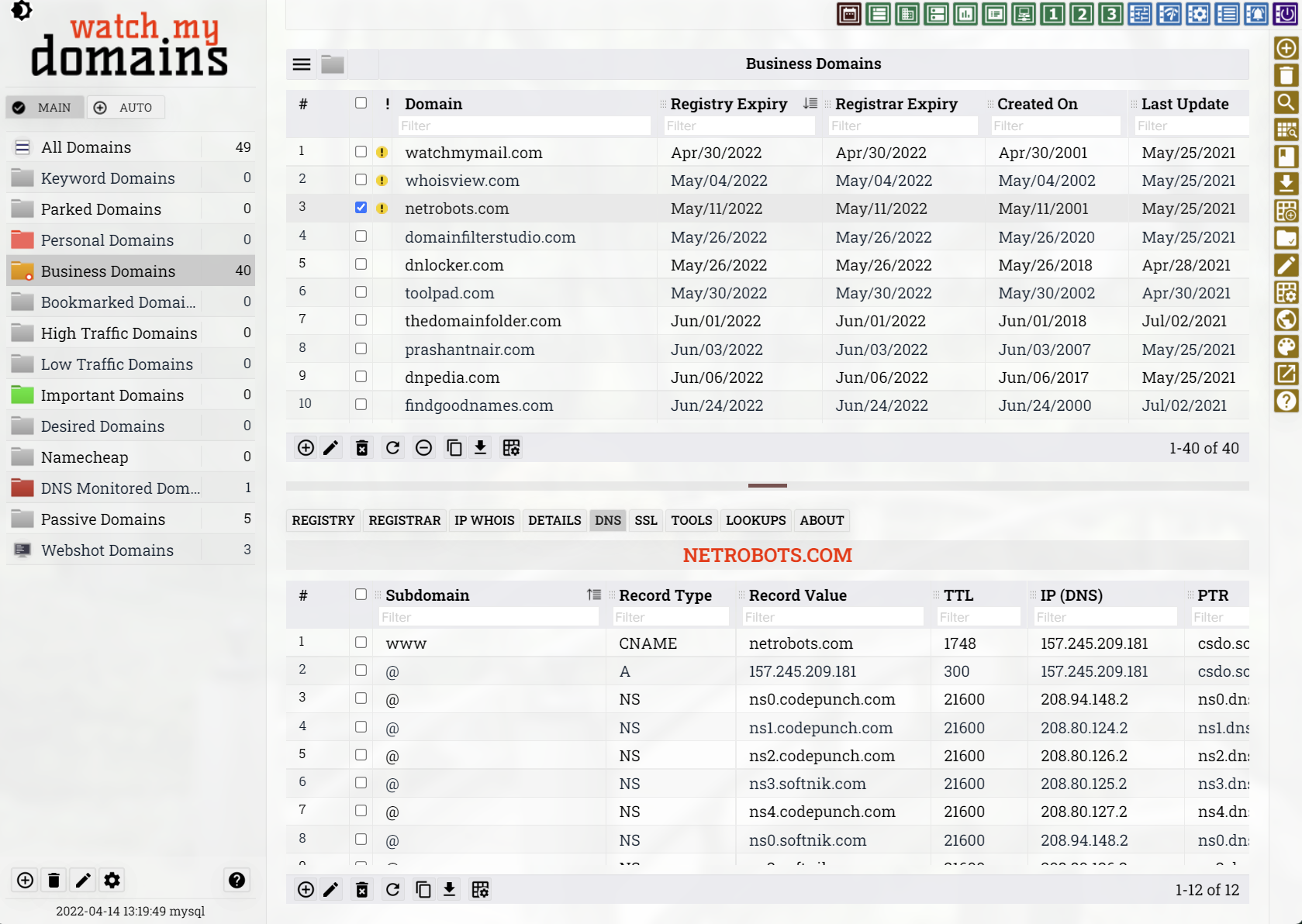 DomainWatch - Manage Domain Portfolio - DomainWatch