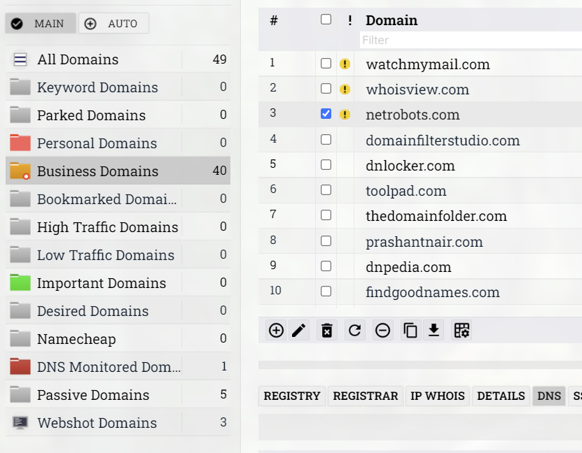 Domain Categories